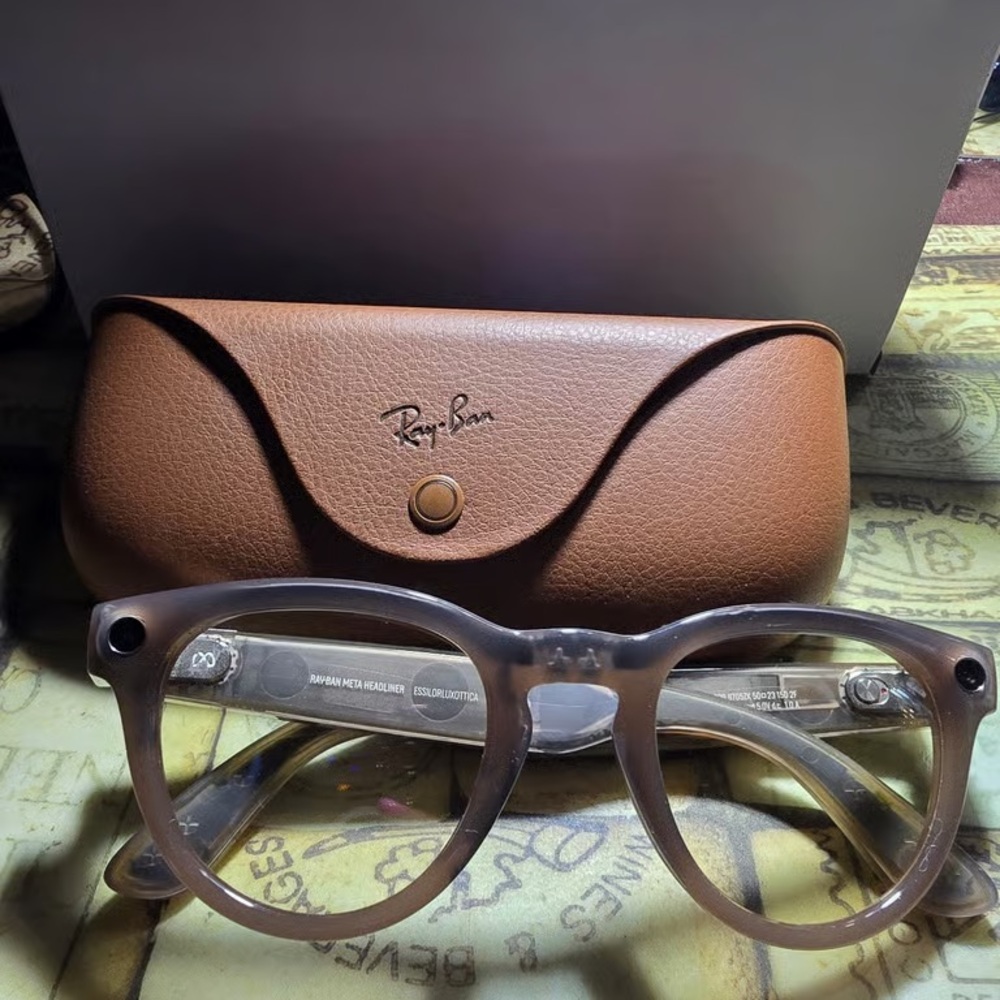 Ray-Ban Mate Transparent Brown Glasses with Case